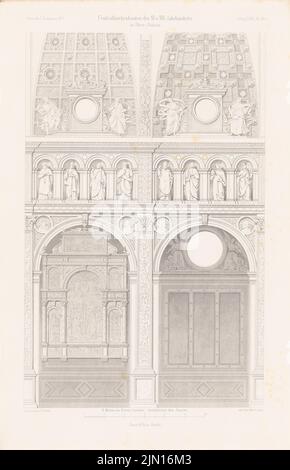 Strack Heinrich (1841-1912), S. Maria, Busto Arsizio. (Da: Atlas alla rivista for Building, ed. V.F. Endell, Jg. 27, 1877.) (1877-1877): Vista interna. Pressione su carta, 45,8 x 29,5 cm (compresi i bordi di scansione) traccia Heinrich (1841-1912): S. Maria, Busto Arsizio. (Aus: Atlas zur Zeitschrift für Bauwesen, hrsg. v. F. Endell, Jg. 27, 1877) Foto Stock