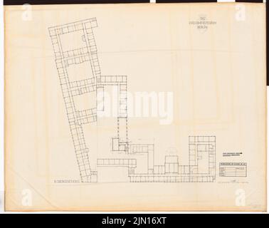 Drewitz Wilhelm (1806-1888), Reich Aviation Ministry di Berlino (edifici precedenti): Ex Ministero della Guerra (1845-1890): Complesso complessivo: Piano 2nd piano 1: 250. Matita su trasparente, 87,1 x 109,8 cm (compresi i bordi di scansione) Drewitz Wilhelm (1806-1888): Reichsluftfahrtministerium, Berlino (Vorgängerbauten): Ehemaliges Kriegsministerium Foto Stock