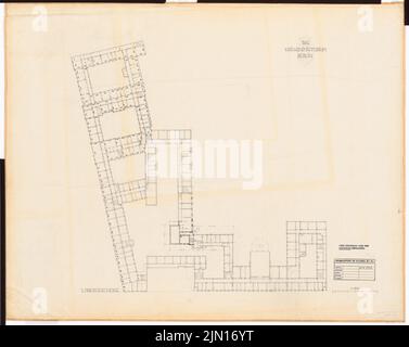 Drewitz Wilhelm (1806-1888), Reich Aviation Ministry di Berlino (edifici precedenti): Ex Ministero della Guerra (1845-1890): Complesso complessivo: Piano 1st piano 1: 250. Matita, inchiostro su trasparente, 87,1 x 109,6 cm (compresi i bordi di scansione) Drewitz Wilhelm (1806-1888): Reichsluftfahrtministerium, Berlino (Vorgängerbauten): Ehemaliges Kriegsministerium Foto Stock