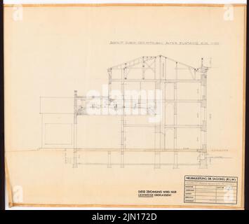 Drewitz Wilhelm (1806-1888), Reich Aviation Ministry di Berlino (edifici precedenti): Ex Ministero della Guerra (1845-1846): Parte di Leipziger Straße 5-6: Sezione trasversale 1: 100. Matita su trasparente, 43,7 x 51,6 cm (compresi i bordi di scansione) Drewitz Wilhelm (1806-1888): Reichsluftfahrtministerium, Berlino (Vorgängerbauten): Ehemaliges Kriegsministerium Foto Stock