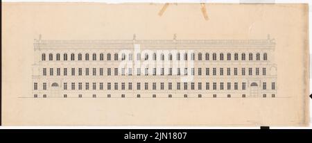 Drewitz Wilhelm (1806-1888), Reich Aviation Ministry di Berlino (edifici precedenti): Ex Ministry of War (1845-1846): Parte di Leipziger Strasse 5-6: View. Matita su trasparente, 45,9 x 111,2 cm (compresi i bordi di scansione) Drewitz Wilhelm (1806-1888): Reichsluftfahrtministerium, Berlino (Vorgängerbauten): Ehemaliges Kriegsministerium Foto Stock