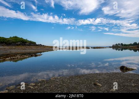 Luglio 3, 2022. Barnes Island a bassa marea. Foto Stock