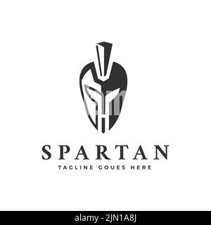Semplice e creativo logo spartano design con logo vettoriale a forma di lettera H. Symbol, modello. Illustrazione Vettoriale
