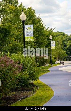 Sentieri per Kennebec Messalonskee a Waterville, Maine Foto Stock