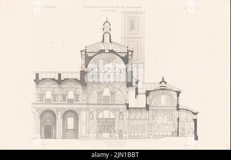 Strack Heinrich (1841-1912), S. Maria, Saronno. (Da: Atlas alla rivista for Building, ed. V. G. Erbkam, Jg. 30, 1880) (1880-1880): Taglio. Cucire su carta, 29,7 x 45,6 cm (compresi i bordi di scansione) Strack Heinrich (1841-1912): S. Maria, Saronno. (Aus: Atlas zur Zeitschrift für Bauwesen, hrsg. v. G. Erbkam, Jg. 30, 1880) Foto Stock