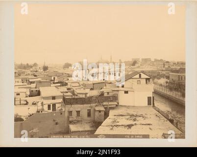 Fotografo sconosciuto, Damasco (senza data): Vista dall'Hotel Dimitri. Foto su cartone, 24 x 32,1 cm (inclusi i bordi di scansione) senza bordi. Fotografa : Damaskus Foto Stock