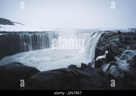 La cascata più grande d'Europa, Detifoss Foto Stock