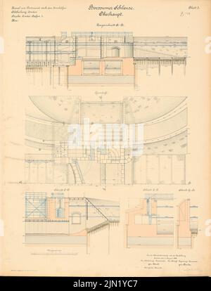 N.N., Dortmund-EMS-Canal. Schleuse, Borssum: Testa: Grundriss, tagli 1: 100. Litografia colorata su carta, 66,3 x 50,5 cm (compresi i bordi di scansione) N. : Dortmund-EMS-Kanal. Schleuse, Borssum