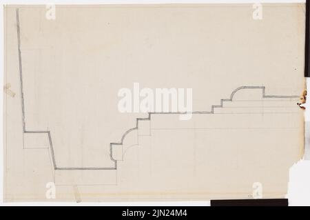 Böhmer & Petrich, Castello di Poznan, Poznan. Conversione (1939-1943): Profilo. Matita su trasparente, 66,5 x 100 cm (inclusi i bordi di scansione) Foto Stock