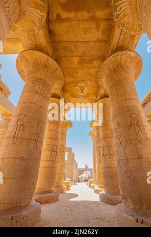 Il Ramesseum sulla riva occidentale di Luxor, Egitto Foto Stock