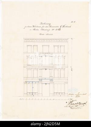 Knoblauch & Wex, Ritterstraße 61-65 edifici residenziali: Knoblauch No. 65: Vista frontale. Inchiostro, a colori su trasparente, 40,5 x 30,6 cm (inclusi i bordi di scansione) Foto Stock