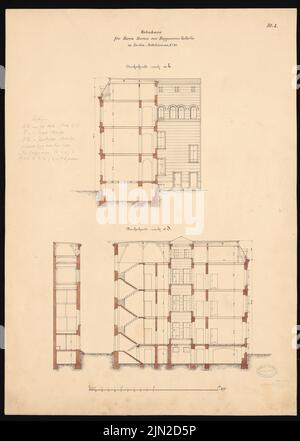 Knoblauch & Wex, Baron Huppmann Valbella i, Berlino: Taglia, taglia CD 1: 100. Acquerello Tusche su carta, 65 x 46,3 cm (inclusi i bordi di scansione) Foto Stock