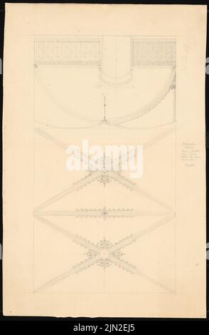 Knoblauch Gustav (1833-1916), Nicolaikirche, Berlino. Conversione: Vista interna, 2 viste sul soffitto. Matita su carta, 75,3 x 49,2 cm (inclusi i bordi di scansione) Foto Stock