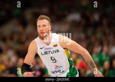 2022 08 07. Basket. Lituania - Estonia - 90:88. Ignas Brazdeikis è un giocatore di basket lituano-canadese che gioca come un winger leggero. Foto Stock