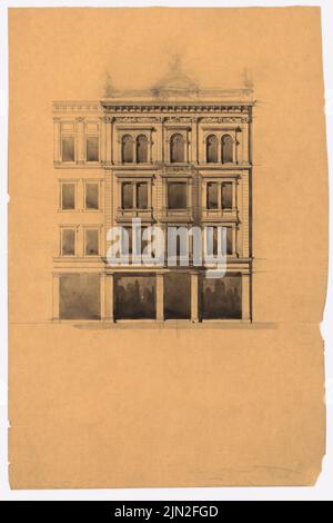 Knoblauch & Wex, grandi magazzini di conversione ed espansione Erich Jordan, Markgrafenstr. 102-107, Berlino-Kreuzberg: Markgrafenstraße 102: Vista. Inchiostro su trasparente, 39,3 x 26,2 cm (inclusi i bordi di scansione) Foto Stock