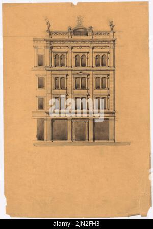 Knoblauch & Wex, grandi magazzini di conversione ed espansione Erich Jordan, Markgrafenstr. 102-107, Berlino-Kreuzberg: Markgrafenstraße 102: Vista. Inchiostro su trasparente, 36,9 x 25,9 cm (inclusi i bordi di scansione) Foto Stock