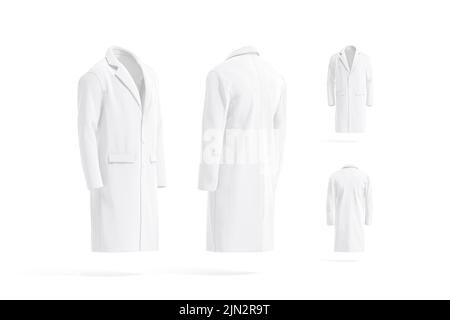 Mockup bianco cappotto di lana, lati diversi Foto Stock