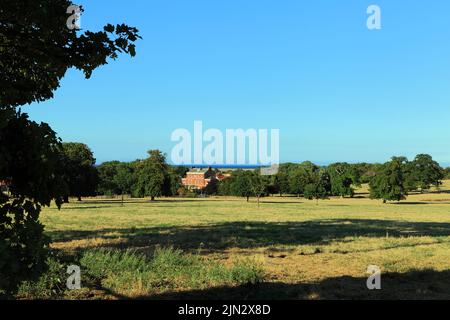 The Hall, Parkland, Mare del Nord, Thornham, Norfolk, 18th palazzo secolo Foto Stock