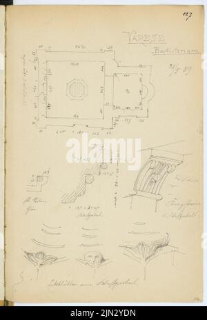 Stiehl otto (1860-1940): Album di schizzi e foto 3: Battistero, Varese Foto Stock