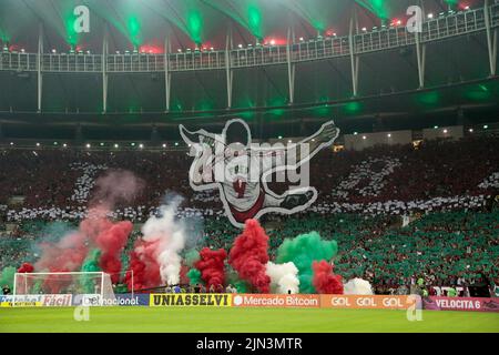 Rio de Janeiro, Brasile, 9 luglio 2022. Bandiera del giocatore di calcio Fred della squadra fluminense, durante la partita fluminense vs. Ceará per i campioni brasiliani Foto Stock