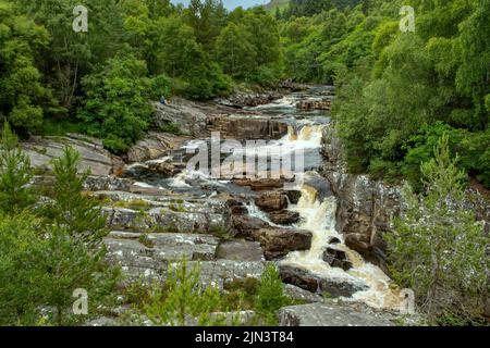 Black Water Falls, vicino Ullapool, Highlands, Scozia Foto Stock