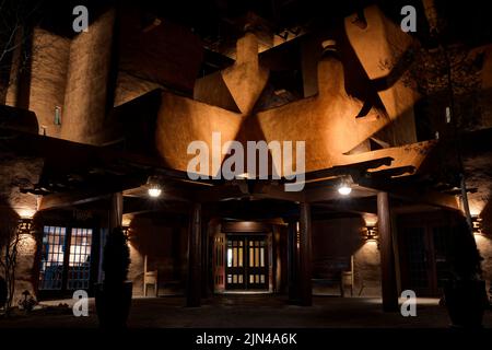 Inn & Spa at Loretto at Night, Santa Fe, New Mexico, Stati Uniti Foto Stock