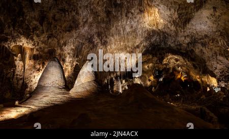 Hall of Giants in Big Room, Carlsbad Caverns National Park, New Mexico, USA Foto Stock