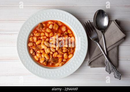 Cibi turchi; fagioli secchi, fagioli con carne macinata (kuru fasulye) Foto Stock