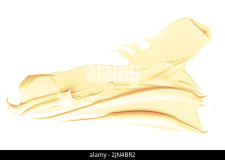 Pastello arancione beauty Swatch, cura della pelle e trucco prodotto cosmetico campione di texture isolato su sfondo bianco, trucco macchia, crema cosmetica striscio Foto Stock