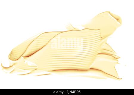 Pastello arancione beauty Swatch, cura della pelle e trucco prodotto cosmetico campione di texture isolato su sfondo bianco, trucco macchia, crema cosmetica striscio Foto Stock