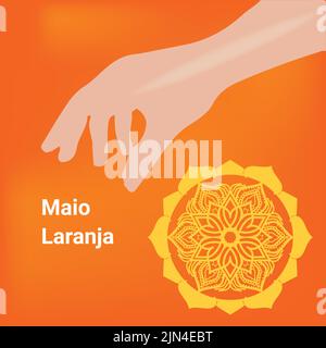 Maiolaranja arancio fiore arancione può colorare elementi grafici Illustrazione Vettoriale