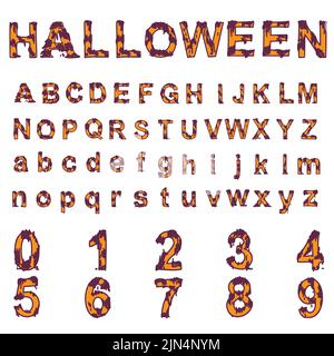 Questo carattere è perfetto per la creazione di un'atmosfera spoky o creepy sul Web site e sul prodotto, perfetto per Halloween-themed, o per tutto il Web site che è selli Illustrazione Vettoriale