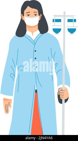 Paziente in clinica ospedale indossare maschera trattamento Illustrazione Vettoriale