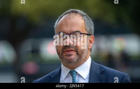 Londra, Inghilterra, Regno Unito. 9th ago 2022. Il ministro del governo locale PAUL SCULLY è visto durante i media di mattina a Westminster. (Credit Image: © Tayfun Salci/ZUMA Press Wire) Credit: ZUMA Press, Inc./Alamy Live News Foto Stock