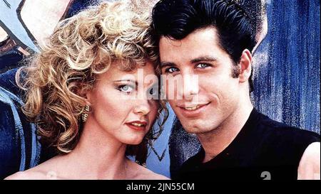 GREASE 1971 Paramount Pictures film con Olivia Newton-John e John Travolta Foto Stock