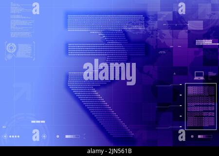 2D illustrazione simbolo della valuta rupie Foto Stock