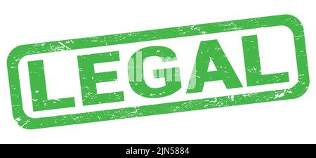 Testo LEGALE scritto sul segno verde del timbro rettangolare. Foto Stock