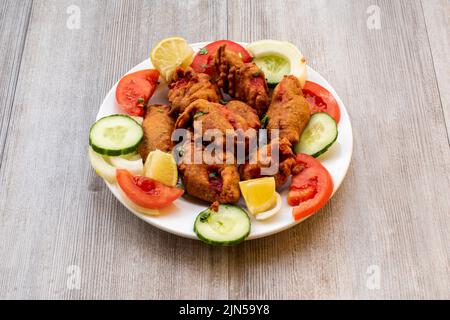 Doncaster, UK - 2019 Mar 21: Pakora starter o Side da Goa Indian Foto Stock