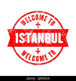 Benvenuti a Istanbul vettore timbro isolato sfondo Illustrazione Vettoriale