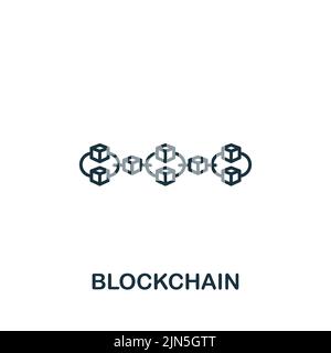 Icona Blockchain. Icona monocromatica Simple Cryptocurrency per modelli, web design e infografiche Illustrazione Vettoriale