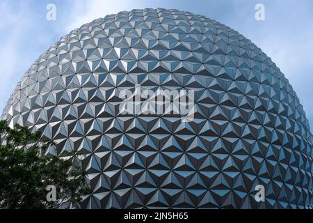 Disney Spaceship Earth all'EPCOT Future World, Walt Disney Word, Orlando, Florida Foto Stock