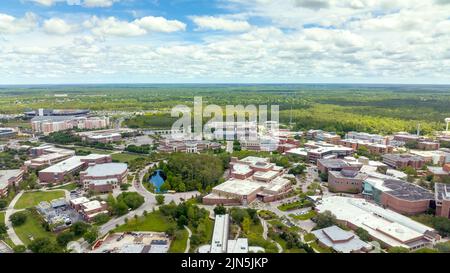 Vista aerea dell'Università della Florida Centrale (UCF), Pegasus Circle Foto Stock