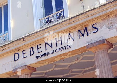 Debenhams, ex-Browns of Chester, Eastgate, ora chiuso - Chester City Centre, Cheshire, Inghilterra, Regno Unito, CH1 Foto Stock