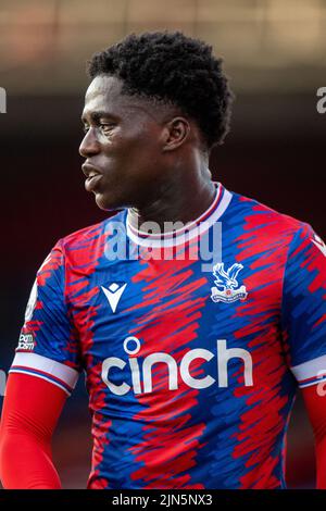LONDRA, INGHILTERRA - AGOSTO 08: Malcolm Ebiowei di Crystal Palace durante la partita della Premier League 2 Divisione 1 tra Crystal Palace U21 e Brighton & Hove Albion F.C. U21 a Selhurst Park il 8 agosto 2022 a Londra, Regno Unito. (Foto di Sebastian Frej) Credit: Sebo47/Alamy Live News Foto Stock