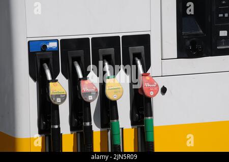 Kastrup/Copenhagen/Denmark/09 August 2022/Shell benzina e stazione di ricarica di gusci Prezzo basso Petro bordo su stazione di benzina di gusci nella capitale danese. (Foto..Francis Dean/Dean Pictures) Foto Stock