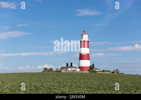 Faro di Happisburgh, Happisburgh, Norfolk, Inghilterra, Regno Unito. Foto Stock