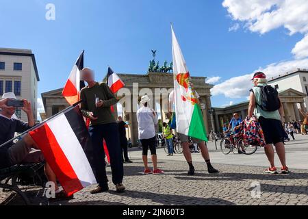 Protesta dei cittadini del Reich, della porta di Brandeburgo, di Berlino, di Germania Foto Stock