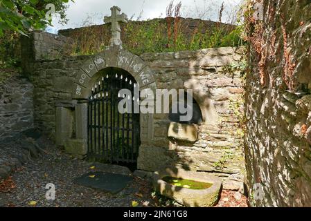 St Colmcille’s Well, Inistioge, County Kilkenny, Irlanda. Foto Stock