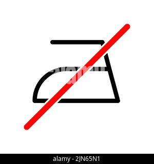 Icona ferro. Non stirare. Icona lineare del ferro a vapore. Non è possibile stirare. Illustrazione vettoriale. Illustrazione Vettoriale