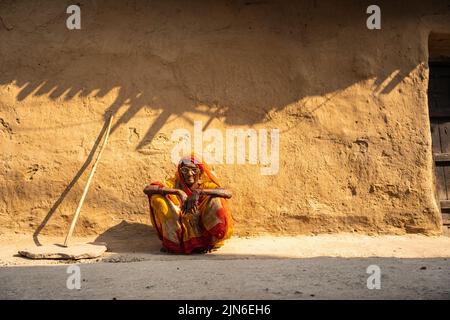 Bihar ha multidimensionalmente scarso. Undici distretti Bihar hanno povertà Kishanganj, Araria, Kaimur, Madepura, Purba Champaran e Supaul Foto Stock